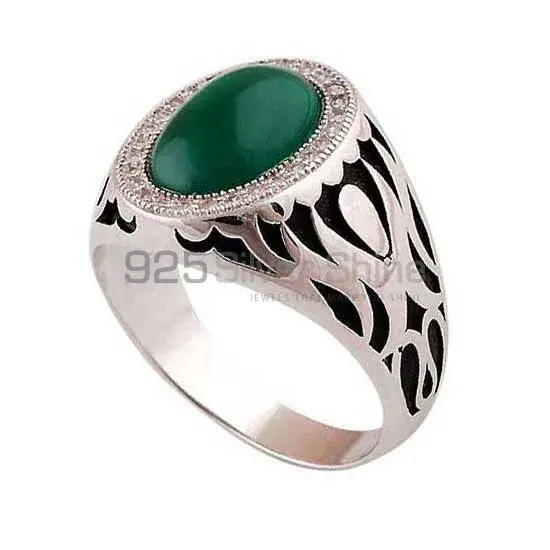 925 Sterling Silver Handmade Rings In Green Onyx Gemstone Jewelry 925SR3985_1