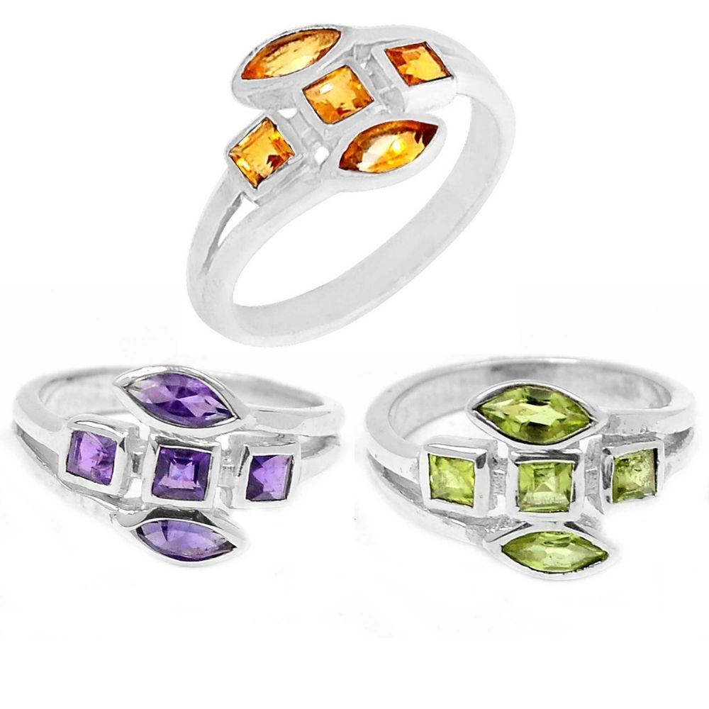 925 Sterling Silver Handmade Rings In Peridot Gemstone Jewelry 925SR885_2
