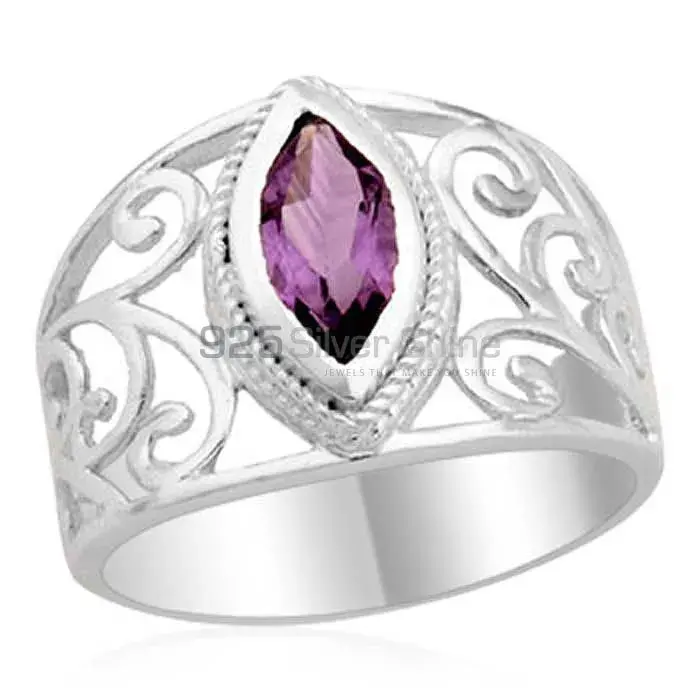 925 Sterling Silver Rings In Amethyst Gemstone Jewelry 925SR1802_0