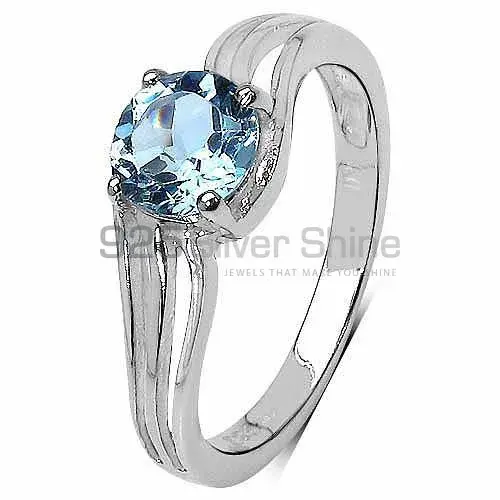 Top Quality 925 Sterling Silver Rings In Blue Topaz Gemstone Jewelry 925SR3236