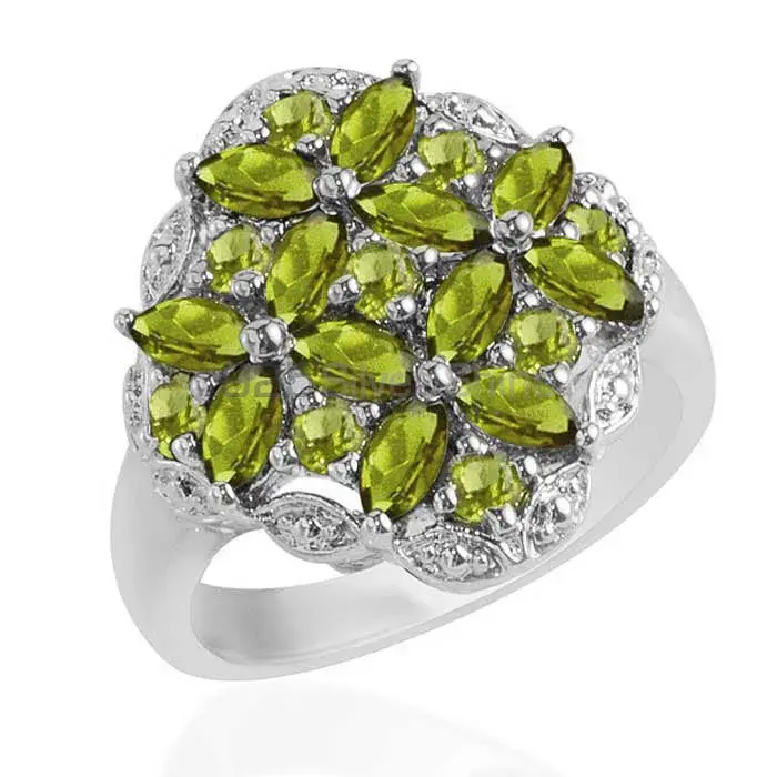 Top Quality 925 Sterling Silver Rings In Peridot Gemstone Jewelry 925SR1723