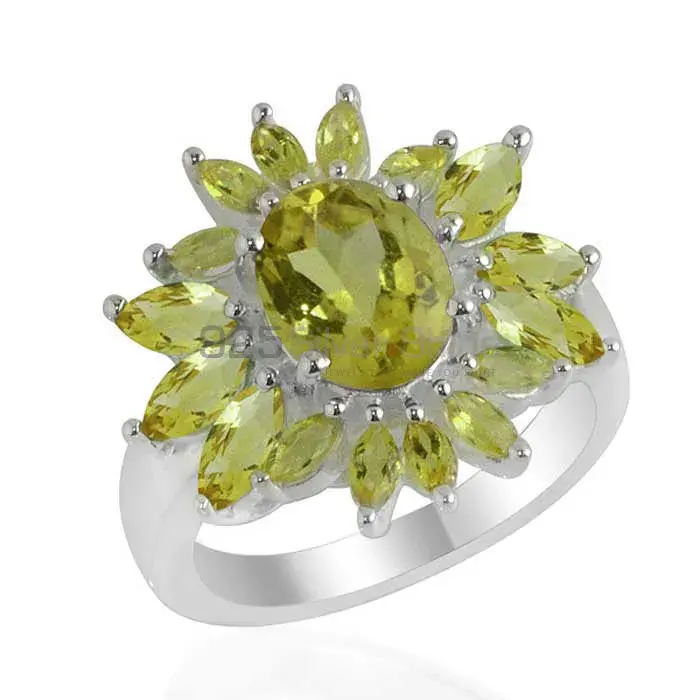 Top Quality 925 Sterling Silver Rings In Peridot Gemstone Jewelry 925SR2106