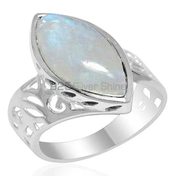 Top Quality 925 Sterling Silver Rings In Rainbow Moonstone Jewelry 925SR2185