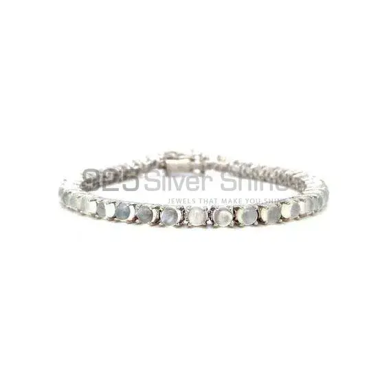 Top Quality 925 Sterling Silver Tennis Bracelets In Rainbow Moonstone Jewelry 925SB220
