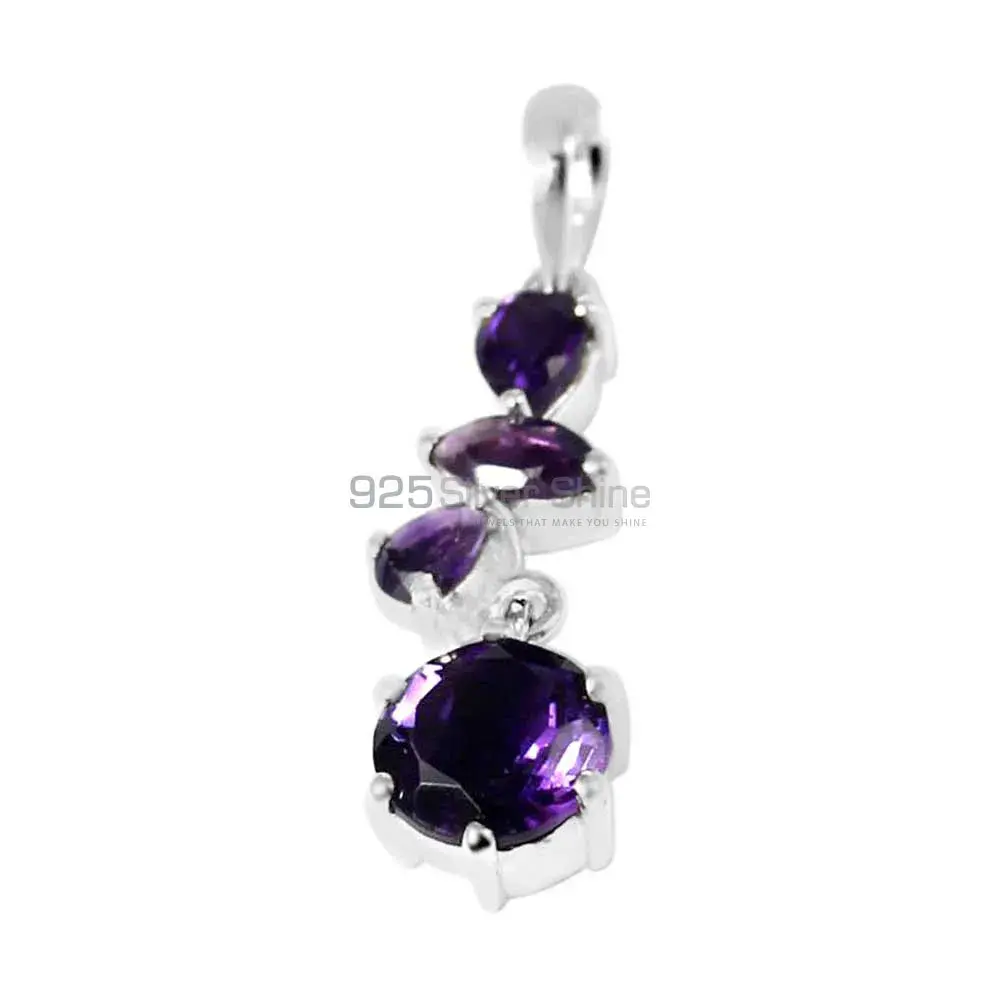 Top Quality Amethyst Gemstone Pendants Suppliers In 925 Fine Silver Jewelry 925SP211-6_0