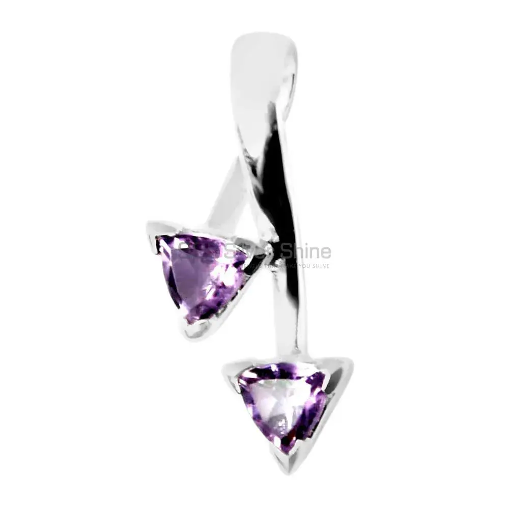 Top Quality Amethyst Gemstone Pendants Wholesaler In Fine Sterling Silver Jewelry 925SP210-1_0