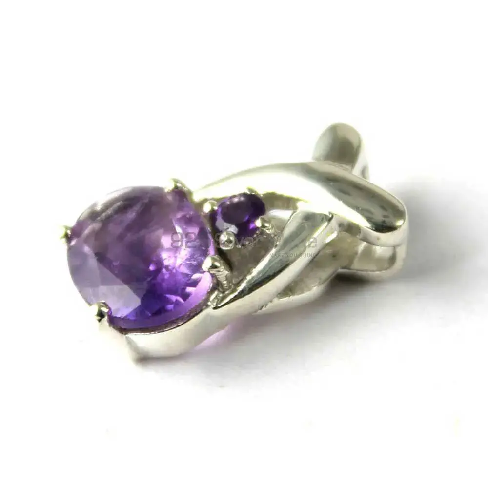 Top Quality Amethyst Gemstone Pendants Wholesaler In Fine Sterling Silver Jewelry 925SP217-3_0