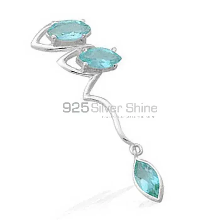 Top Quality Blue Topaz Gemstone Handmade Pendants In 925 Sterling Silver Jewelry 925SP1561_0