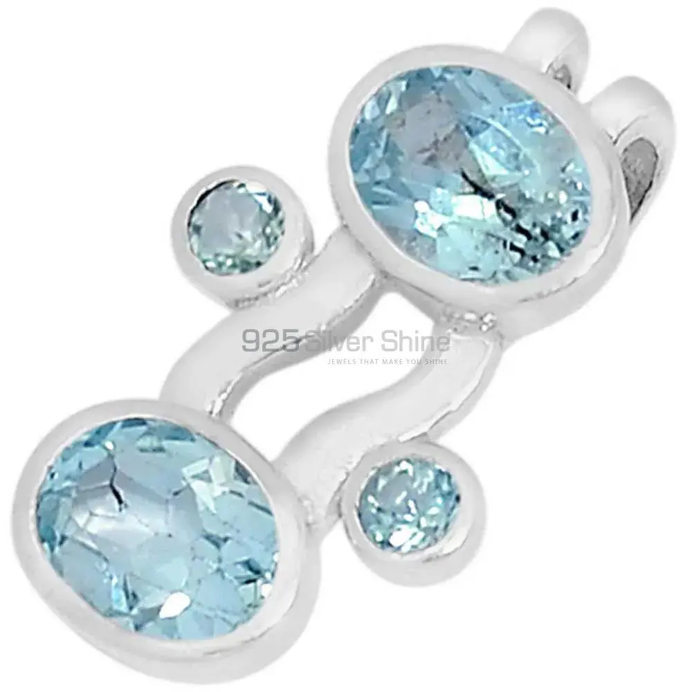 Top Quality Blue Topaz Gemstone Pendants Suppliers In 925 Fine Silver Jewelry 925SSP321-2_0