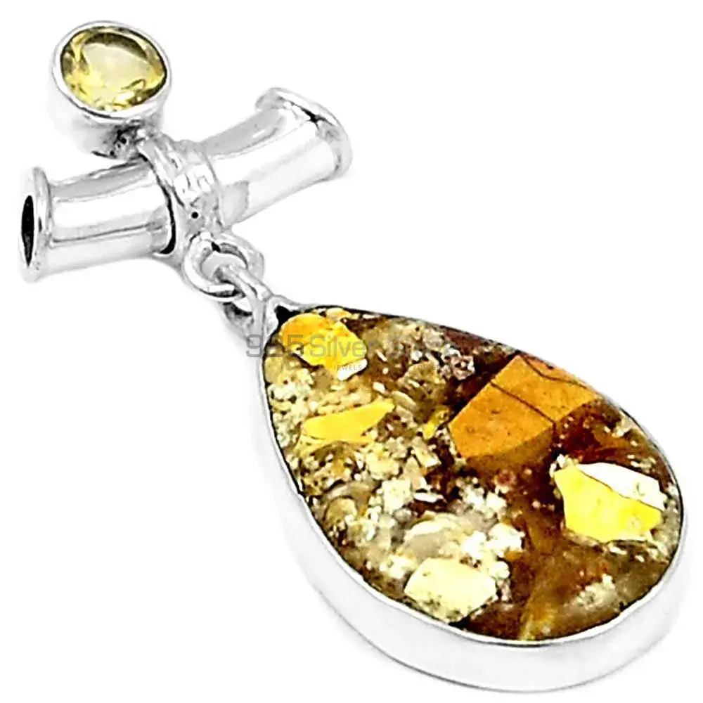 Top Quality Brecciated Mookaite Gemstone Pendants Wholesaler In Fine Sterling Silver Jewelry 925SP173