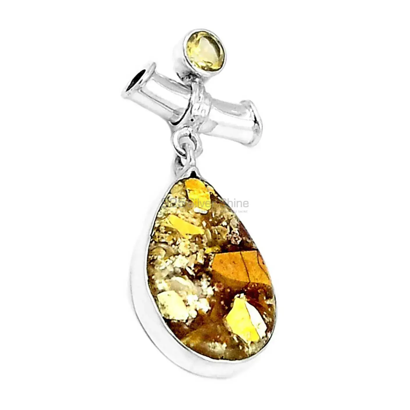 Top Quality Brecciated Mookaite Gemstone Pendants Wholesaler In Fine Sterling Silver Jewelry 925SP173_1