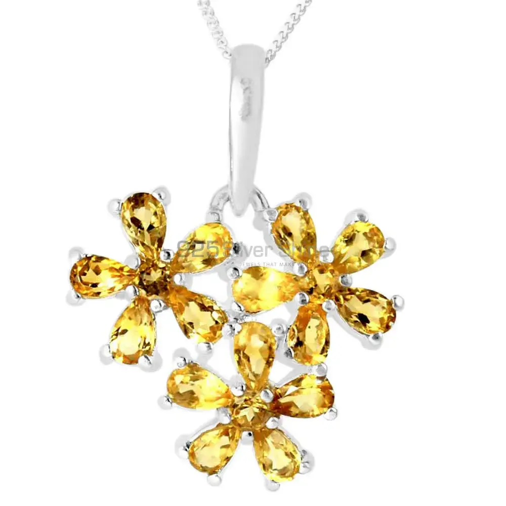 Top Quality Citrine Gemstone Handmade Pendants In 925 Sterling Silver Jewelry 925SP220-3