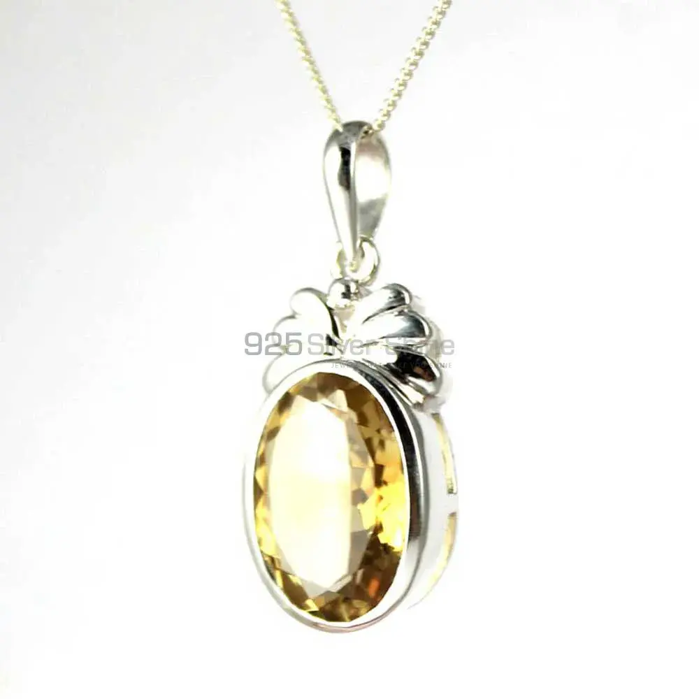 Top Quality Citrine Gemstone Handmade Pendants In 925 Sterling Silver Jewelry 925SP236-2