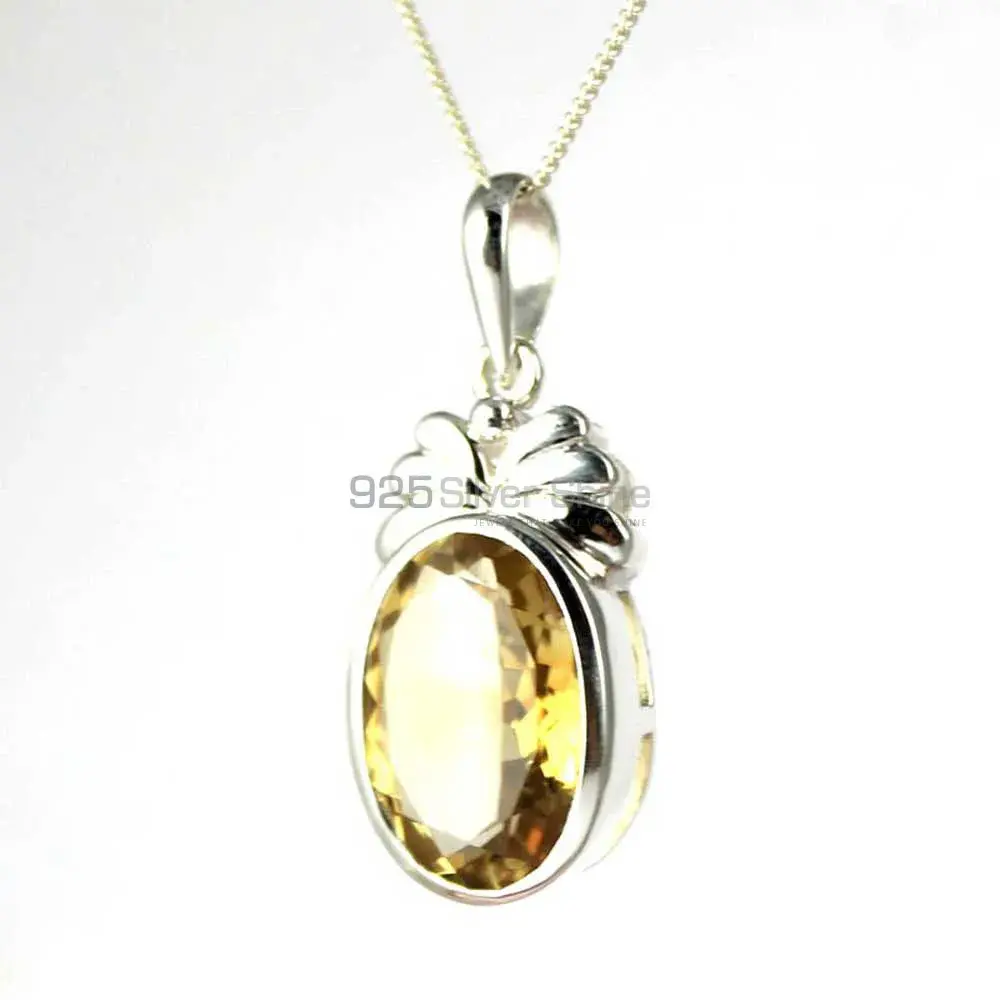 Citrine Gemstone Handmade Pendants In 925 Sterling Silver Jewelry 925SP236-2_0