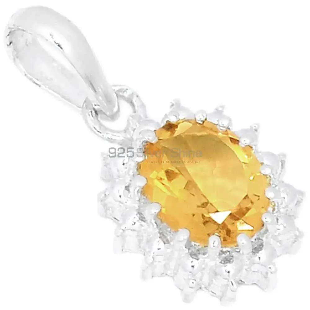 Top Quality Citrine Gemstone Handmade Pendants In 925 Sterling Silver Jewelry 925SP267-3