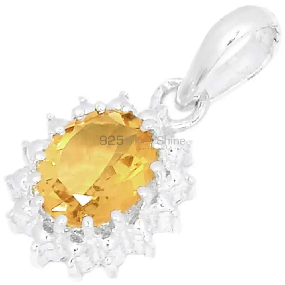 Citrine Gemstone Handmade Pendants In 925 Sterling Silver Jewelry 925SP267-3_0