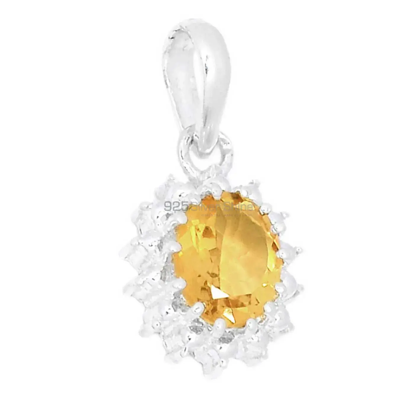 Top Quality Citrine Gemstone Handmade Pendants In 925 Sterling Silver Jewelry 925SP267-3_1