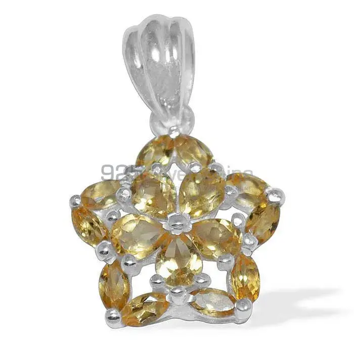 Top Quality Citrine Gemstone Pendants Suppliers In 925 Fine Silver Jewelry 925SP1510