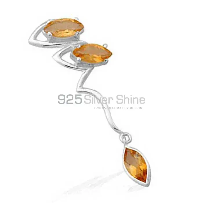 Top Quality Citrine Gemstone Pendants Suppliers In 925 Fine Silver Jewelry 925SP1560_0