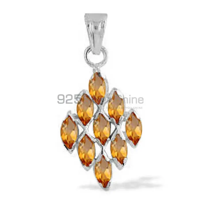 Top Quality Citrine Gemstone Pendants Suppliers In 925 Fine Silver Jewelry 925SP1660