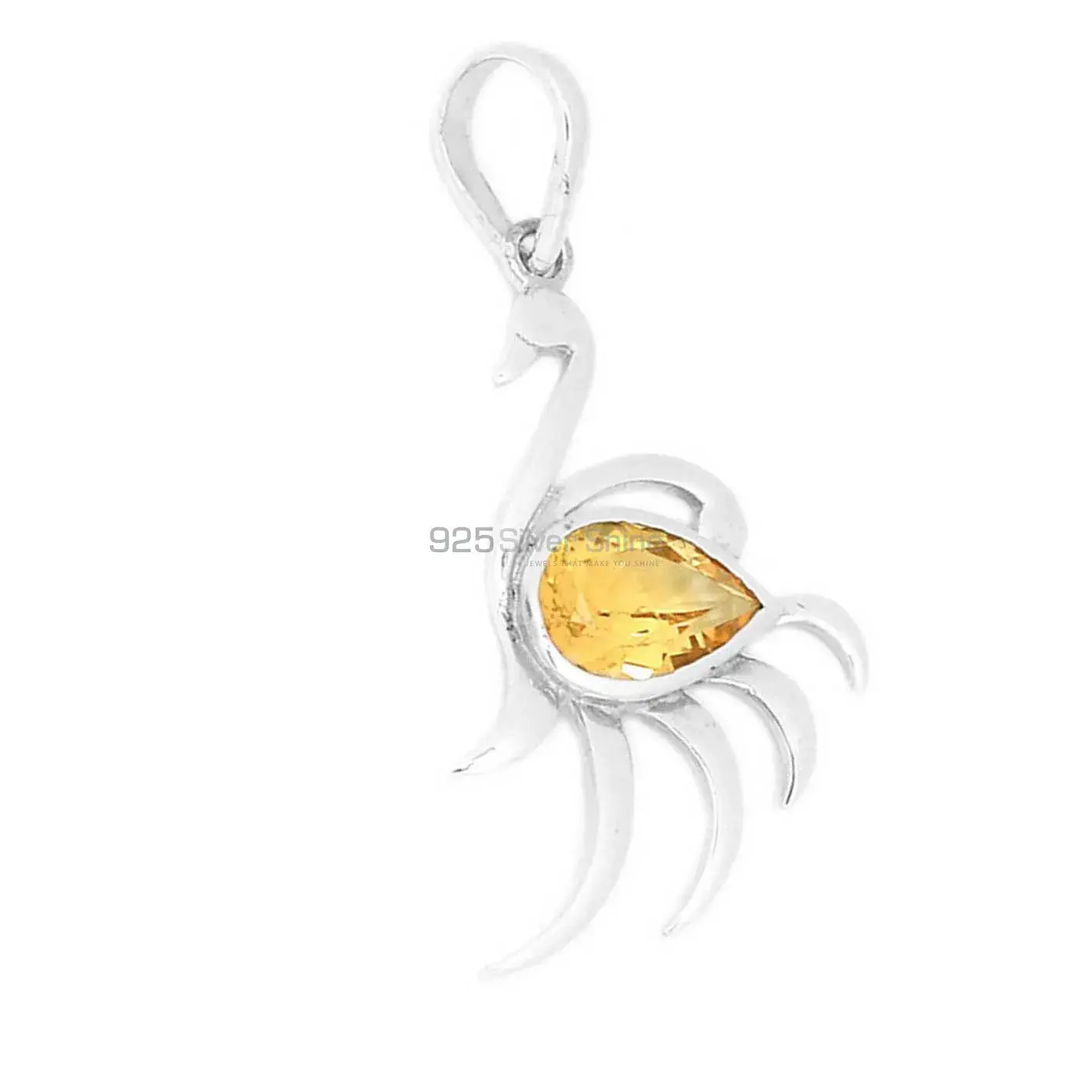 Top Quality Citrine Gemstone Pendants Suppliers In 925 Fine Silver Jewelry 925SP276-2_0
