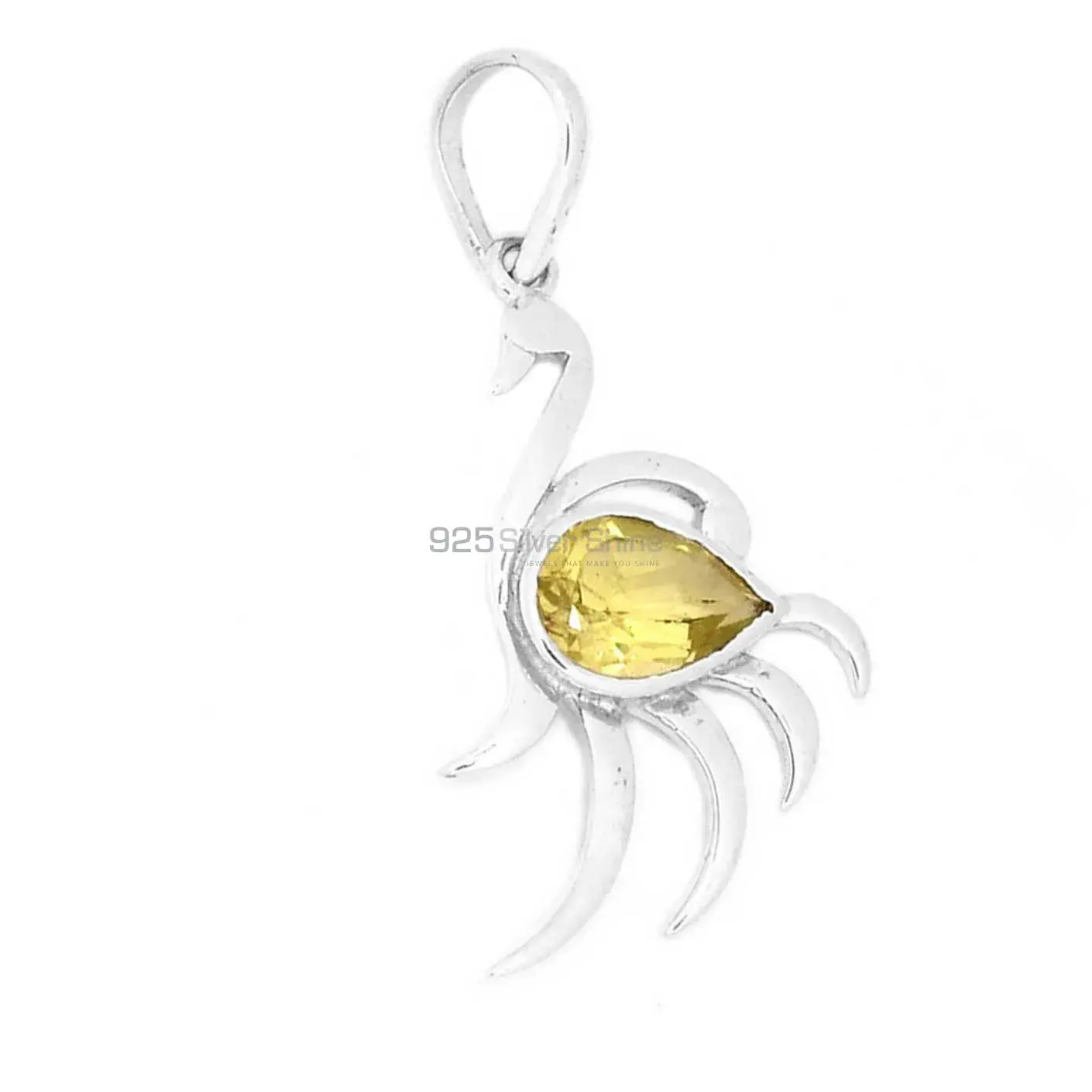 Top Quality Citrine Gemstone Pendants Suppliers In 925 Fine Silver Jewelry 925SP276-2_2