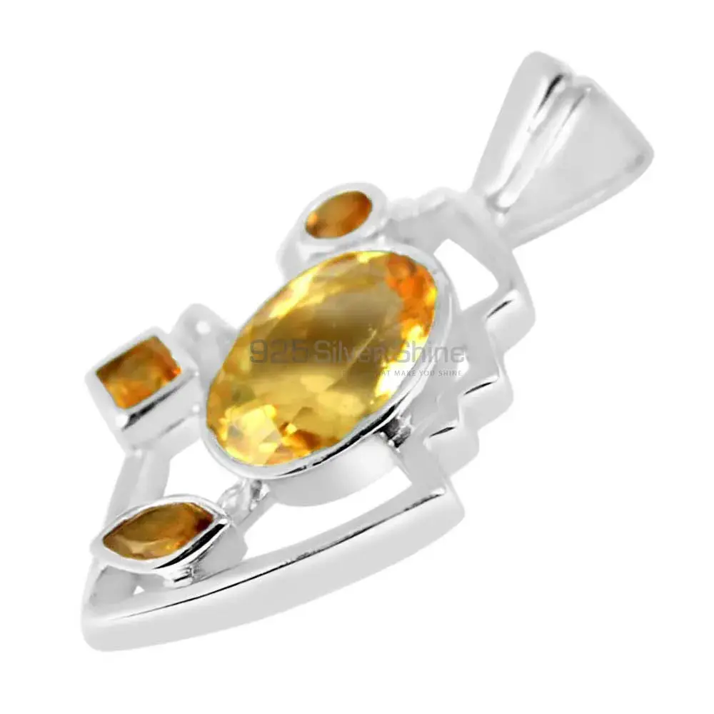 Top Quality Citrine Gemstone Pendants Wholesaler In Fine Sterling Silver Jewelry 925SP234-1_0