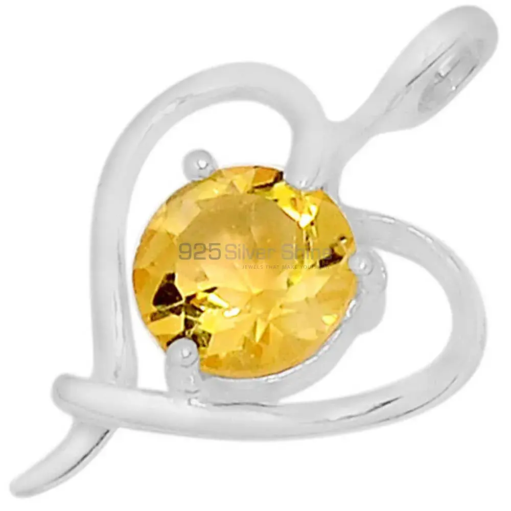 Top Quality Citrine Gemstone Pendants Wholesaler In Fine Sterling Silver Jewelry 925SSP309-3