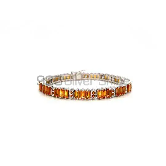 Top Quality Citrine Gemstone Tennis Bracelets Wholesaler In Fine Sterling Silver Jewelry 925SB232