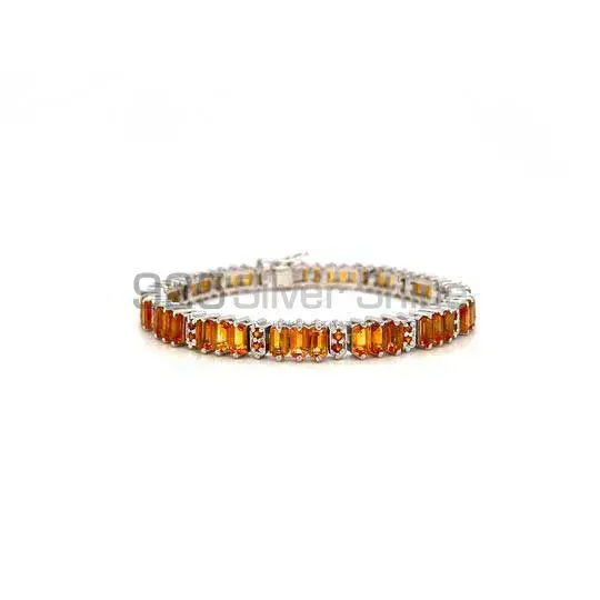 Citrine Gemstone Tennis Bracelets In Fine Sterling Silver Jewelry 925SB232