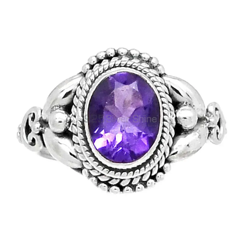 Hand Made Design Amethyst Sterling Silver Rings 925SR2353