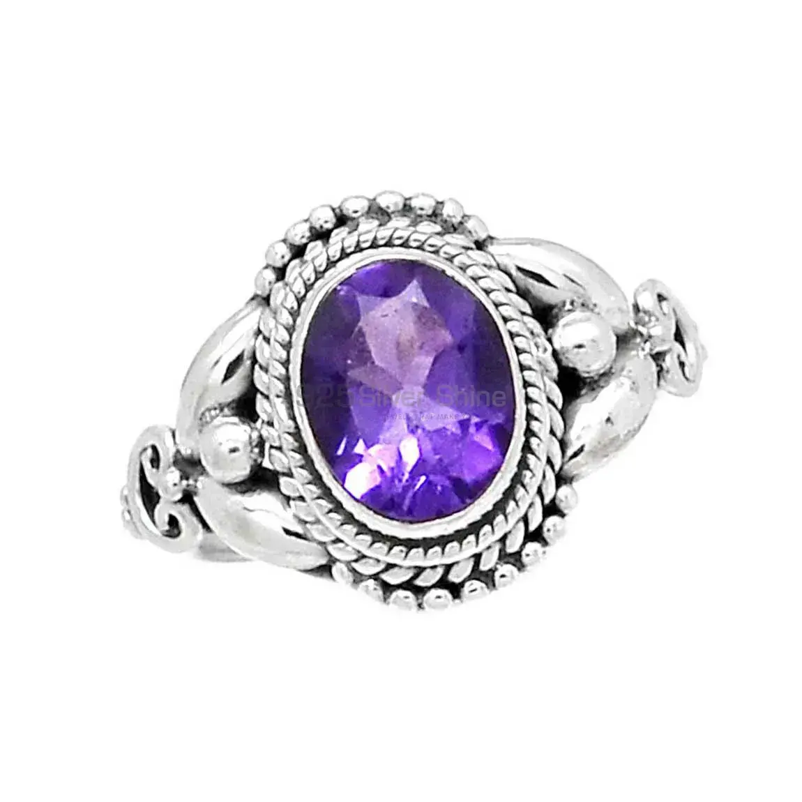 Hand Made Design Amethyst Sterling Silver Rings 925SR2353_0