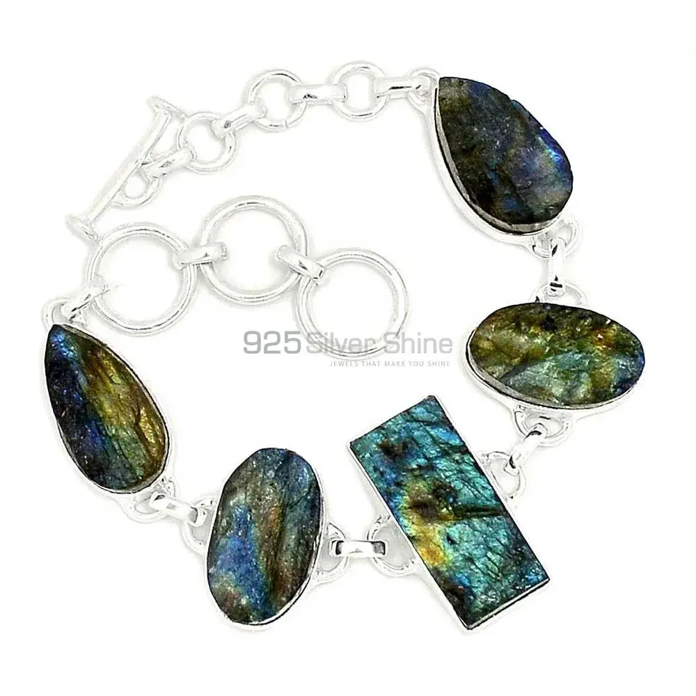 Fine Sterling Silver Bracelets In Labradorite Gemstone Jewelry 925SB269-3