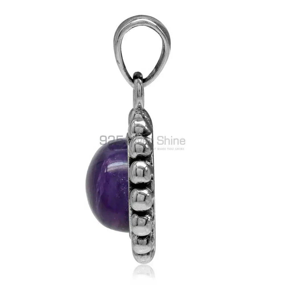 Fine Sterling Silver Pendants In Amethyst Gemstone Jewelry 925SP02-5_1
