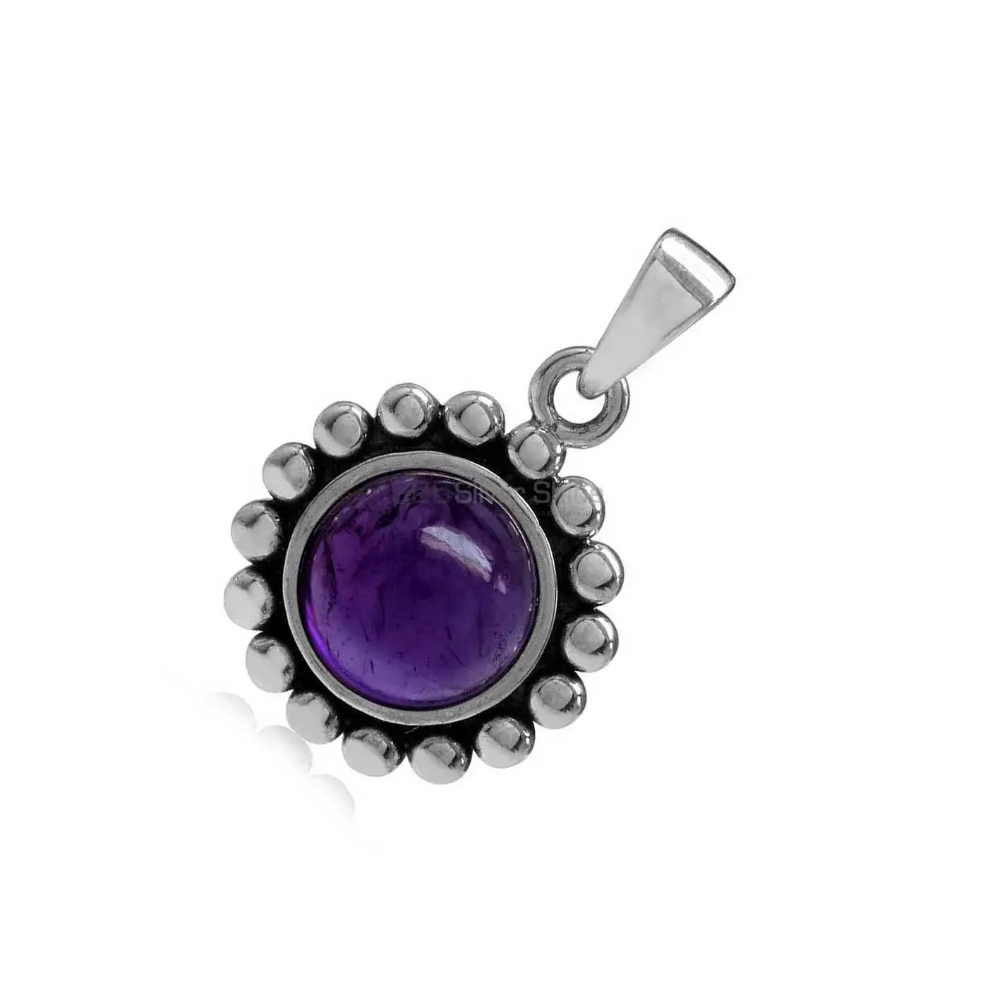 Fine Sterling Silver Pendants In Amethyst Gemstone Jewelry 925SP02-5_2