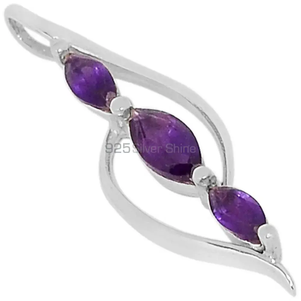 Top Quality Fine Sterling Silver Pendants Wholesaler In Amethyst Gemstone Jewelry 925SP289