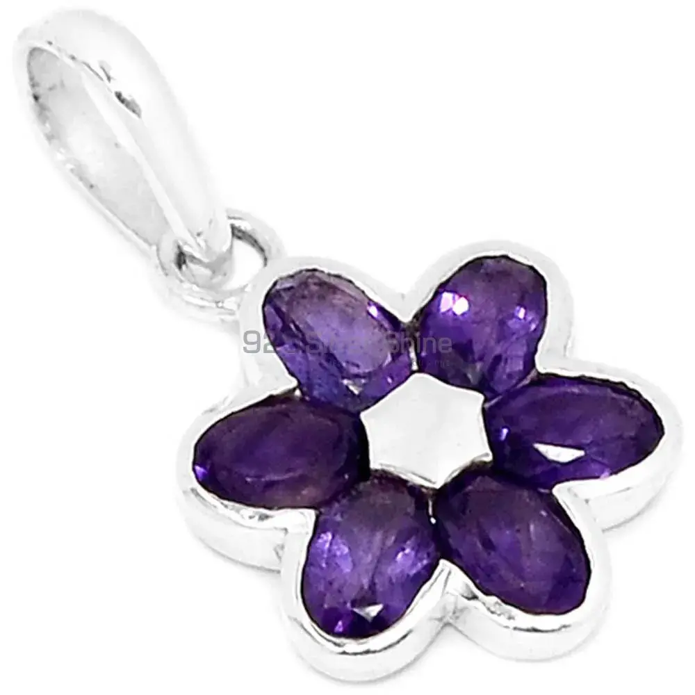 Fine Sterling Silver Pendants In Amethyst Gemstone Jewelry 925SSP303-1_0