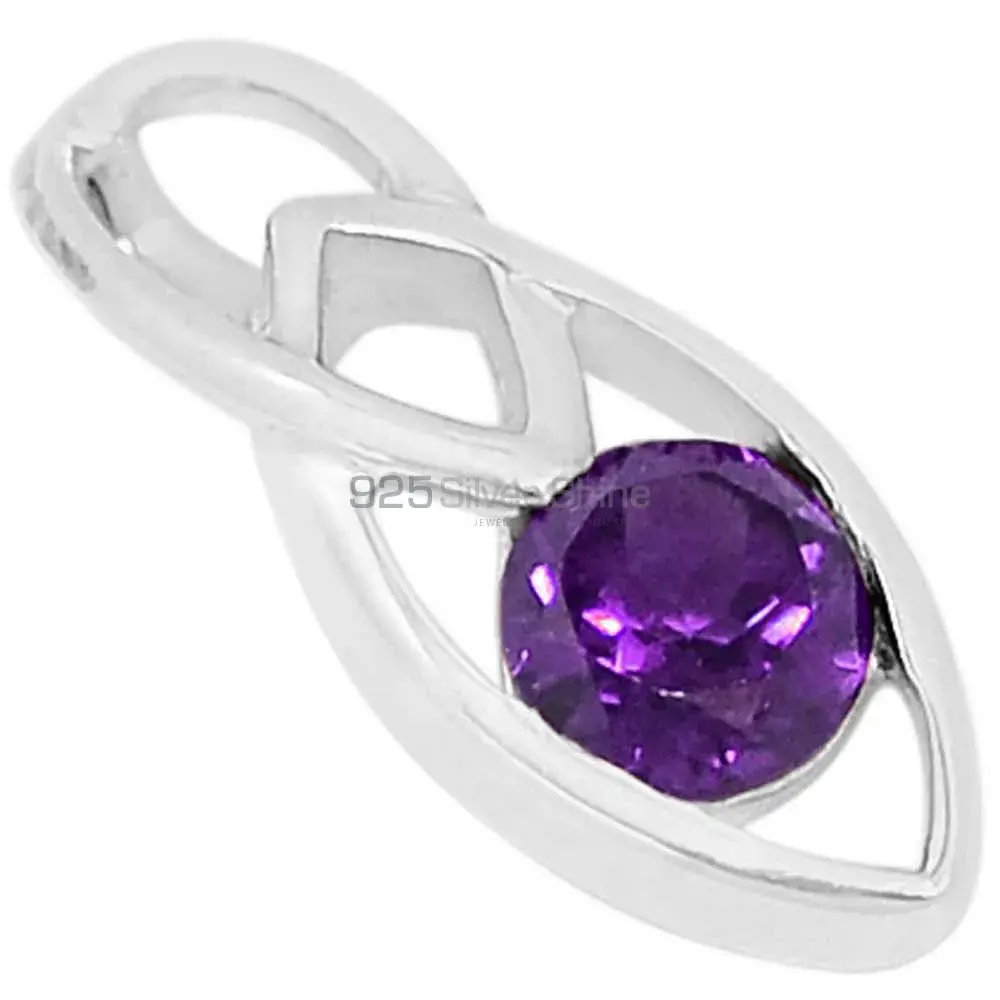 Top Quality Fine Sterling Silver Pendants Wholesaler In Amethyst Gemstone Jewelry 925SSP341-1