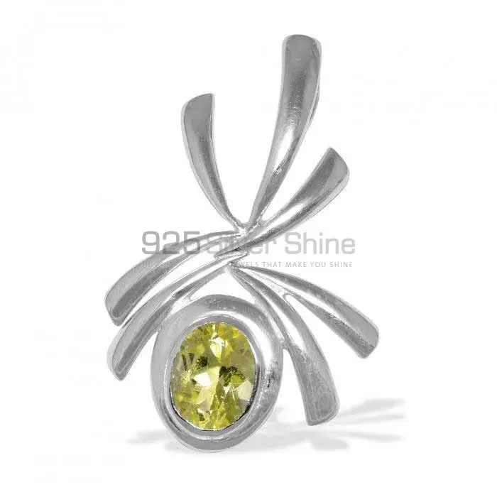 Top Quality Fine Sterling Silver Pendants Wholesaler In Lemon Quartz Gemstone Jewelry 925SP1523