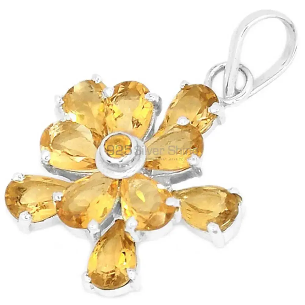 Top Quality Fine Sterling Silver Pendants Wholesaler In Citrine Gemstone Jewelry 925SP269-3_0