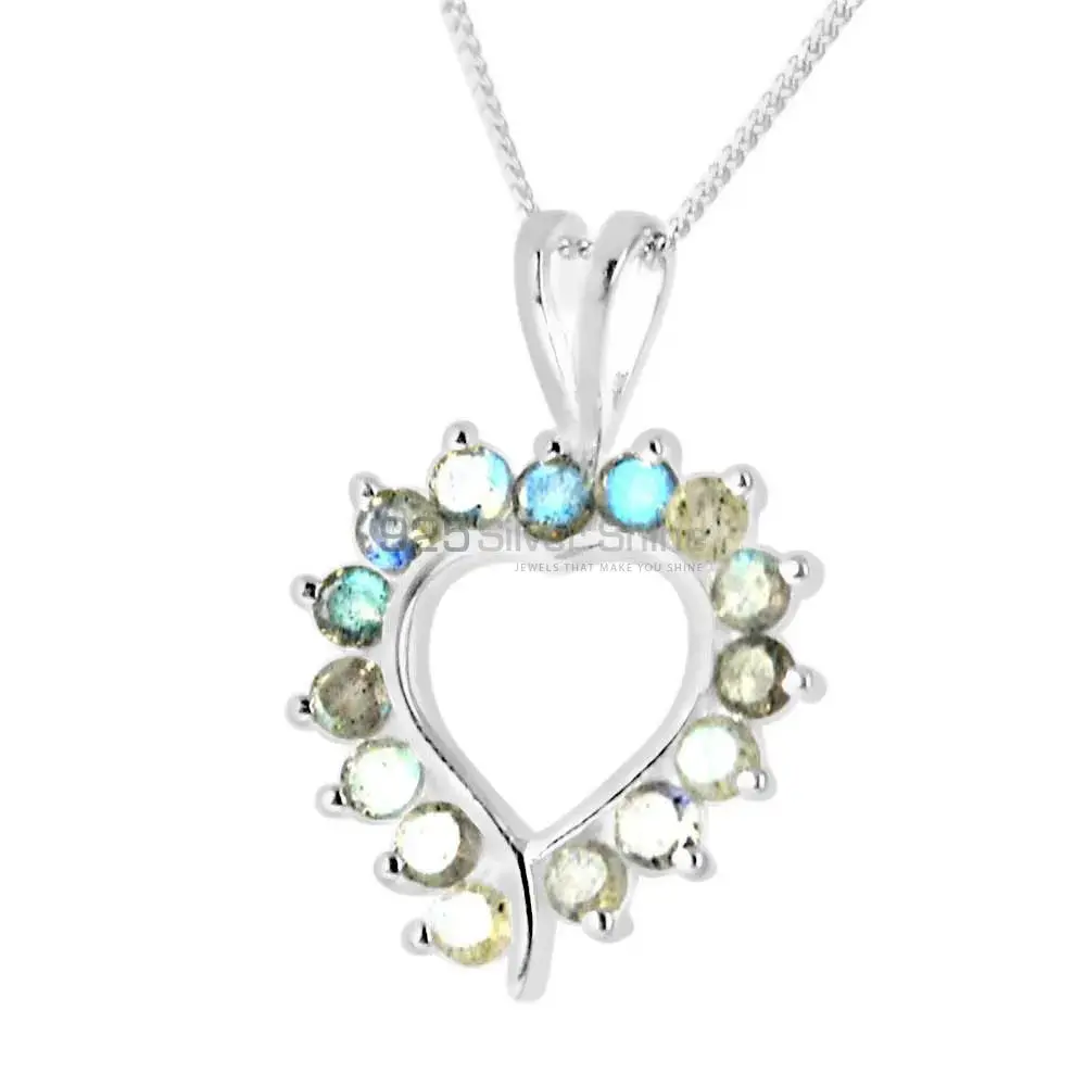 Fine Sterling Silver Pendants In Labradorite Gemstone Jewelry 925SP238-5_0