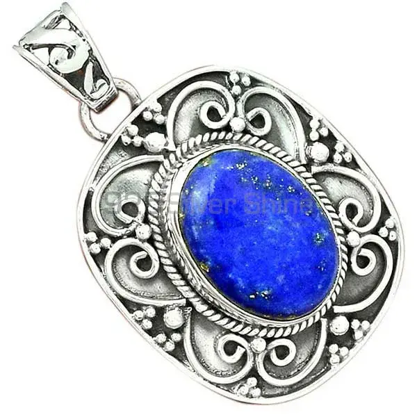 Top Quality Fine Sterling Silver Pendants Wholesaler In Lapis Lazuli Gemstone Jewelry 925SP46-4