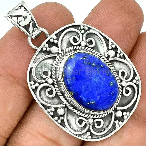Fine Sterling Silver Pendants In Lapis Lazuli Gemstone Jewelry 925SP46-4_1