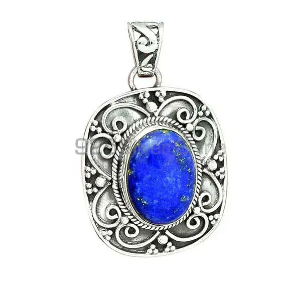 Fine Sterling Silver Pendants In Lapis Lazuli Gemstone Jewelry 925SP46-4_2