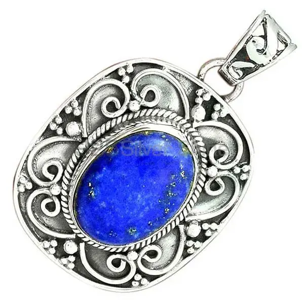 Fine Sterling Silver Pendants In Lapis Lazuli Gemstone Jewelry 925SP46-4_3