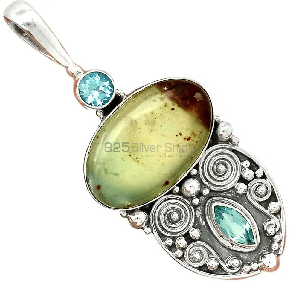 Top Quality Fine Sterling Silver Pendants Wholesaler In Multi Gemstone Jewelry 925SP63-1