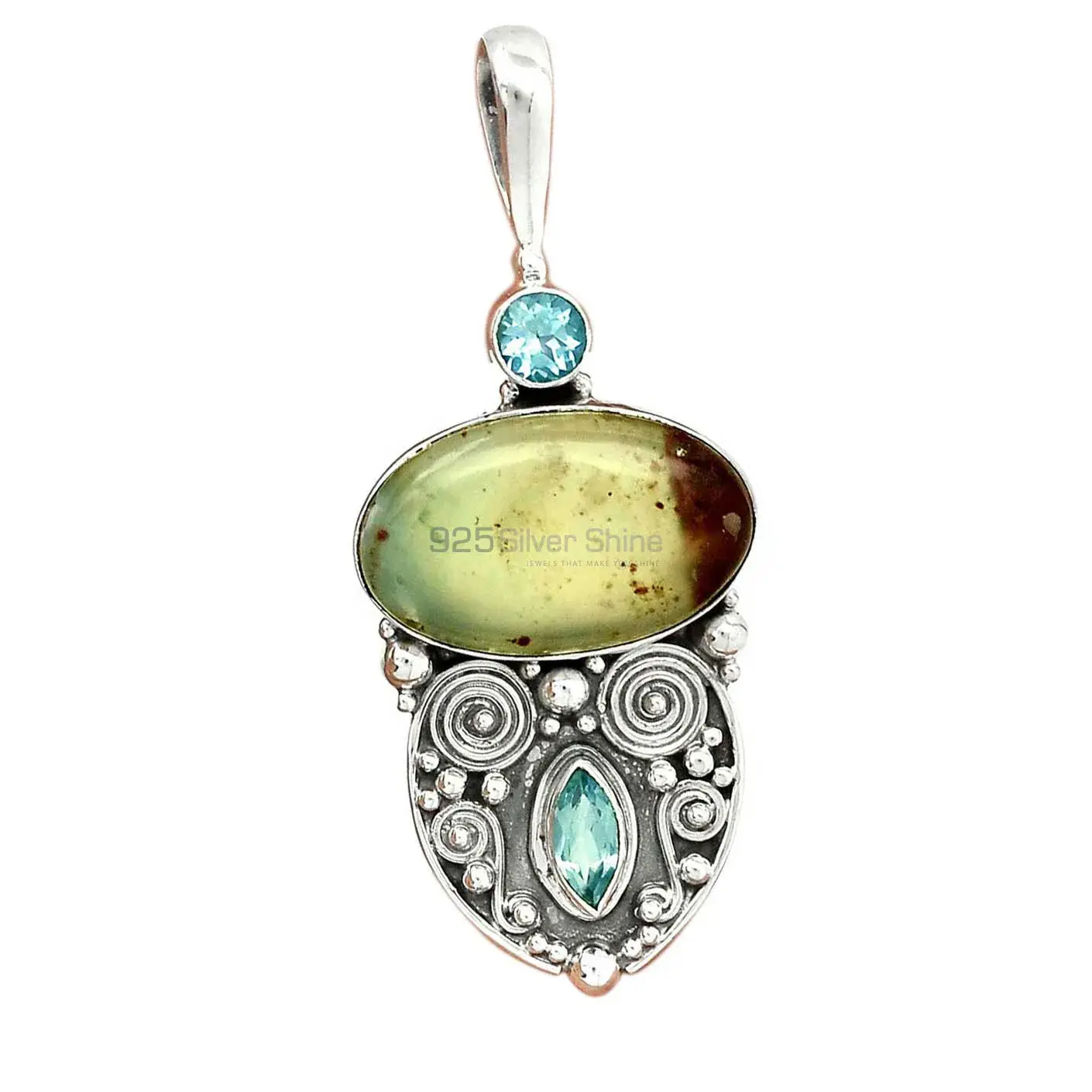 Top Quality Fine Sterling Silver Pendants Wholesaler In Multi Gemstone Jewelry 925SP63-1_1