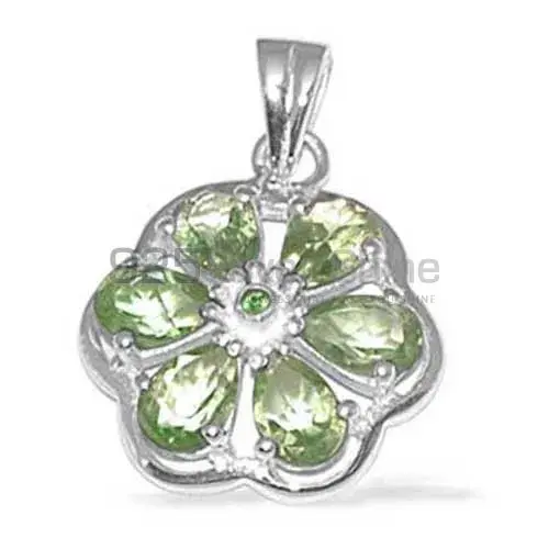 Top Quality Fine Sterling Silver Pendants Wholesaler In Peridot Gemstone Jewelry 925SP1373