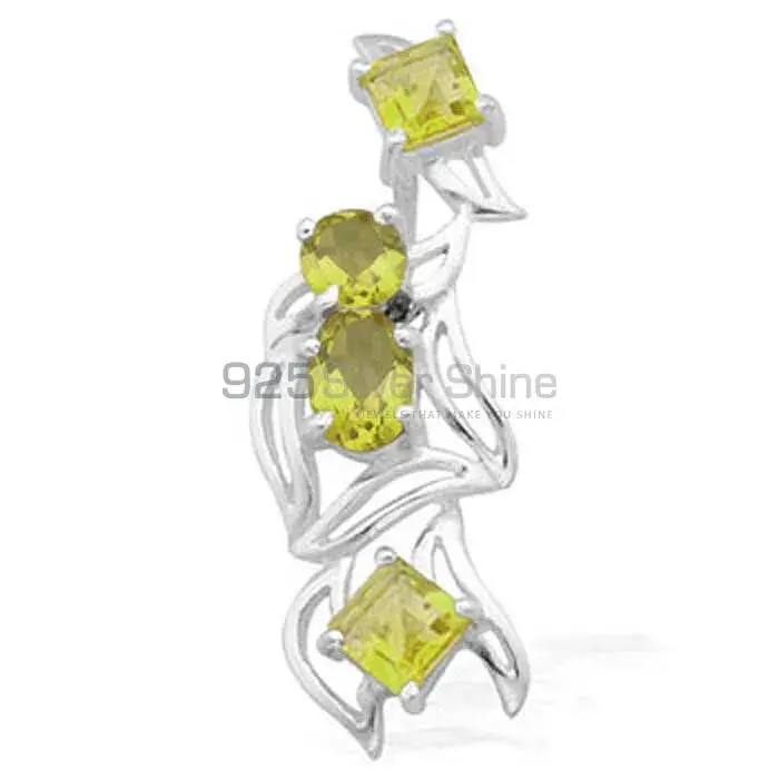 Top Quality Fine Sterling Silver Pendants Wholesaler In Peridot Gemstone Jewelry 925SP1573