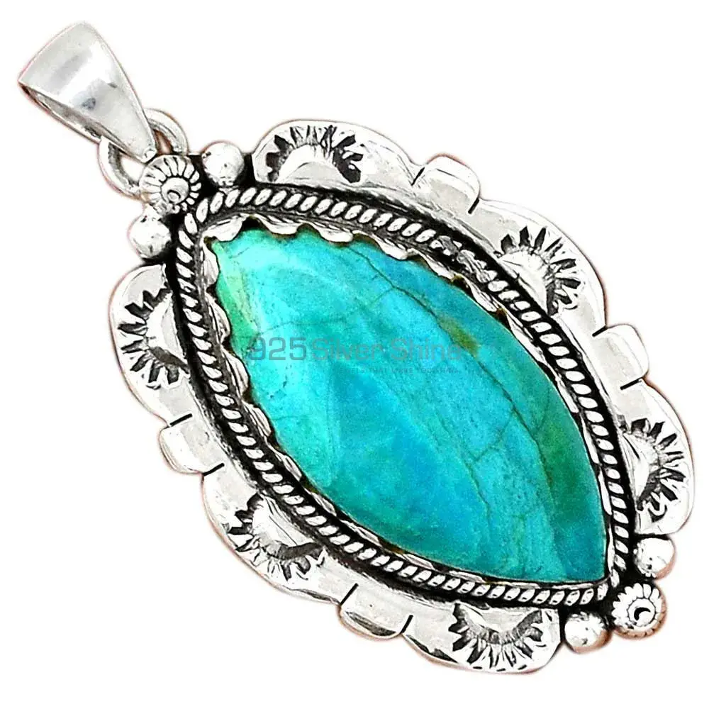 Fine Sterling Silver Pendants In Turquoise Gemstone Jewelry 925SP086-2_0